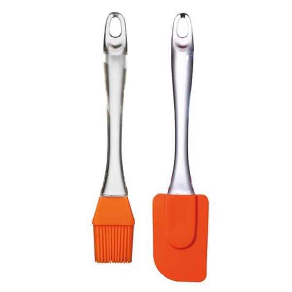 Set spatula si pensula silicon, maner plastic