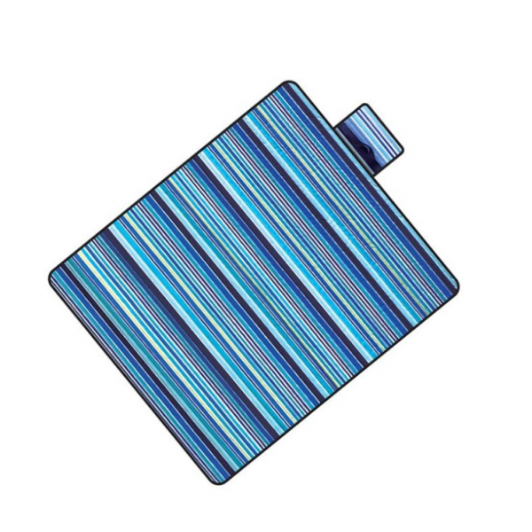 Patura pentru picnic cu dungi, Albastru, 150x130 cm