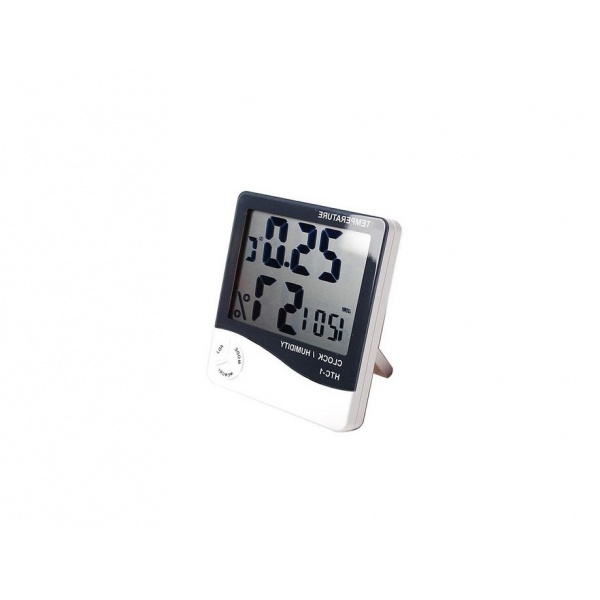 Termohigrometru digital 3 in 1 cu ceas, alarma, calendar - senzor de umiditate   